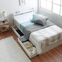 ②省スペースショートベッド ナチュラル 棚付き ②省スペースショートベッド ナチュラル 棚付き 【公式通販】